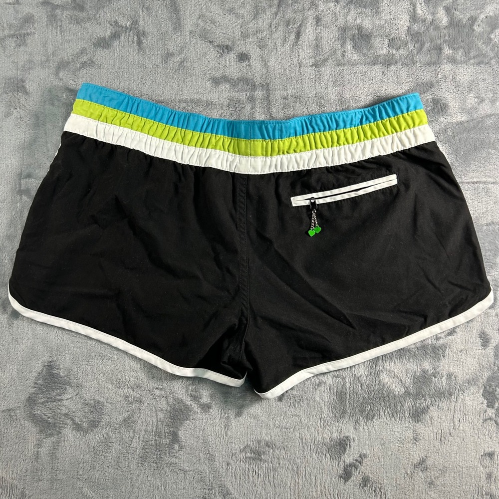 Roxy Womens Black Athletic Shorts Rainbow Trim Pockets Size 9 - Picture 6 of 6